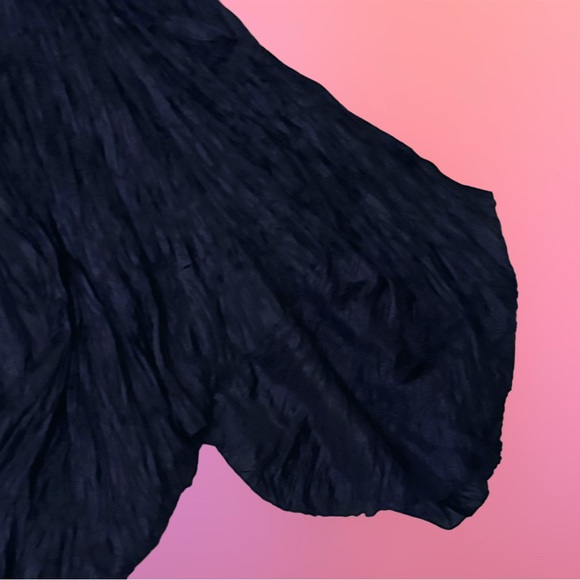 Ray London Elegant Fairy Dark Blue Navy Crinkled Maxi Skirt w/ Petal Hem - Picture 14 of 16